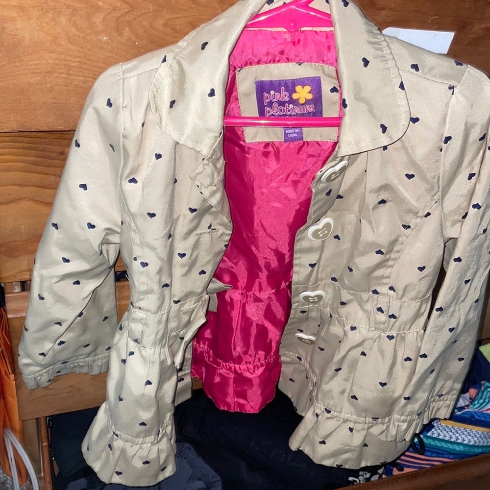 Girls heart dotted coat